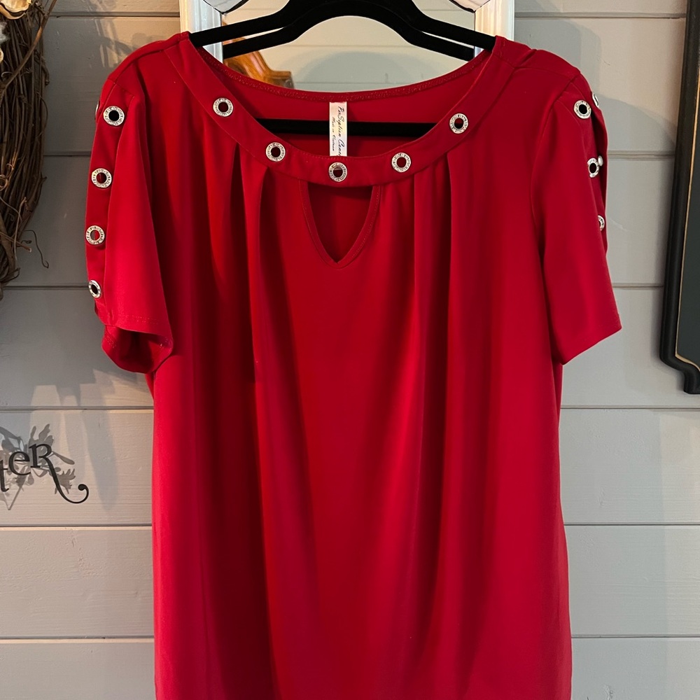 PerSeption Concept Scarlet Blouse with Grommet Details